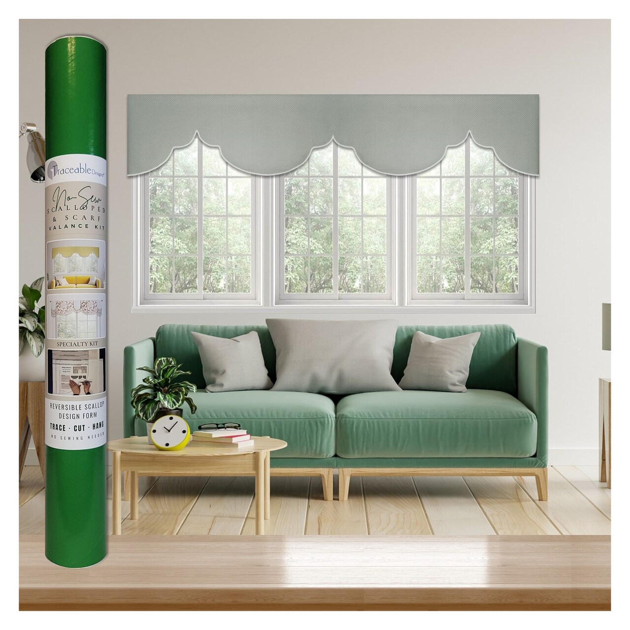 DIY Scalloped & Scarf Valance Kit – Make Custom Window Curtains Without Using a Sewing Machine